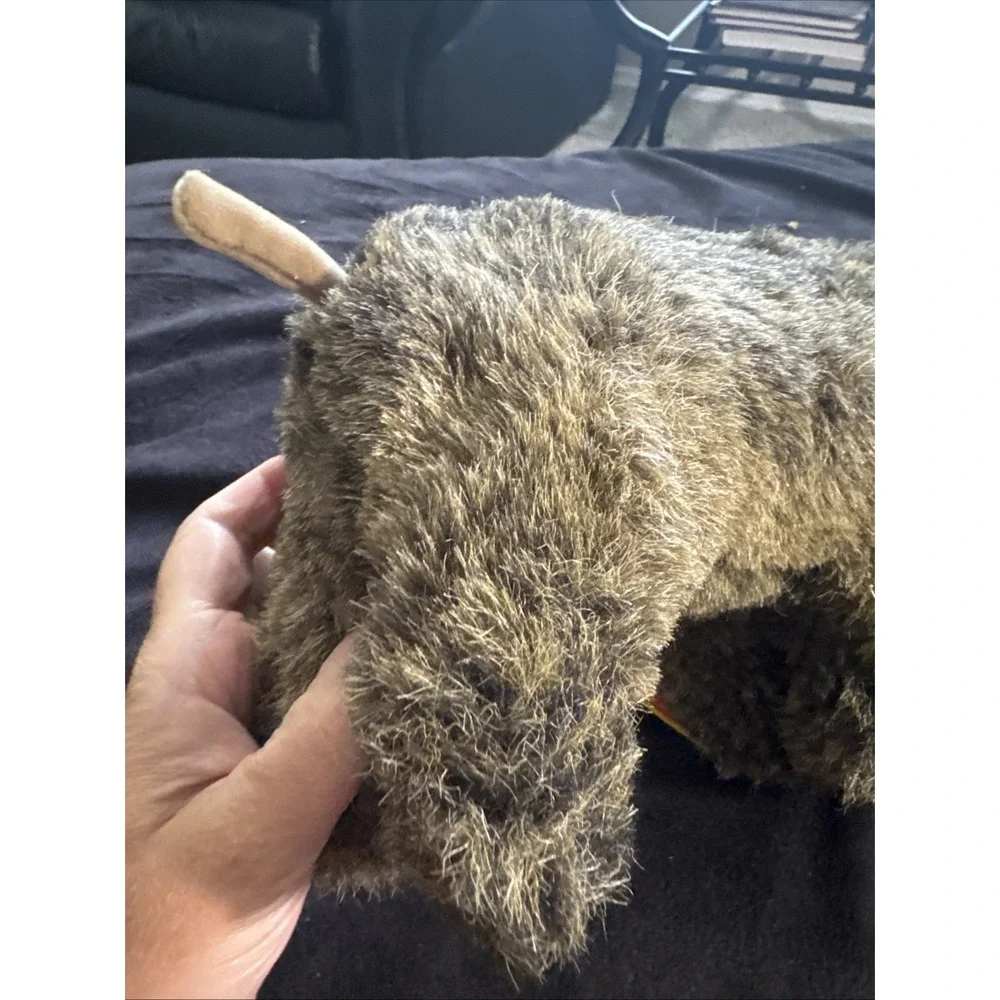 Steiff Wutzi Wild Boar Plush Knopf Im Ohr 2675/20 Germany Brown Eyes Tusks - Picture 10 of 12